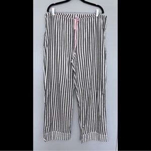 NWT - Victoria’s Secret Pajama Set – Gray & White Stripe – Size XL
